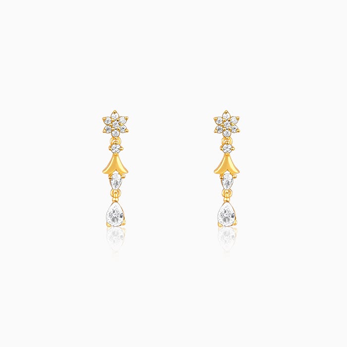 Golden Glinting Joy Zircon Earrings