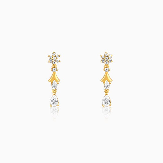 Golden Glinting Joy Zircon Earrings