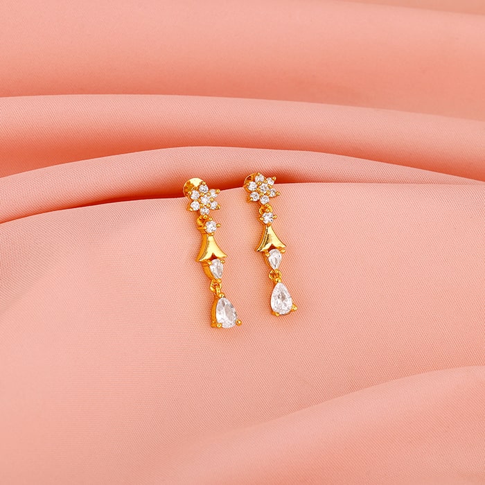 Golden Glinting Joy Zircon Earrings