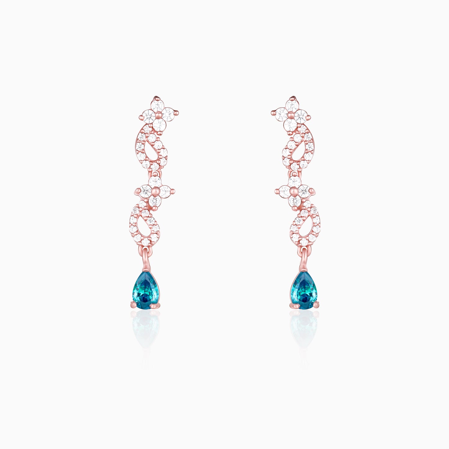 Rose Gold Blue Moon Earrings