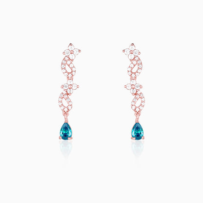 Rose Gold Blue Moon Earrings