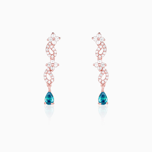 Rose Gold Blue Moon Earrings