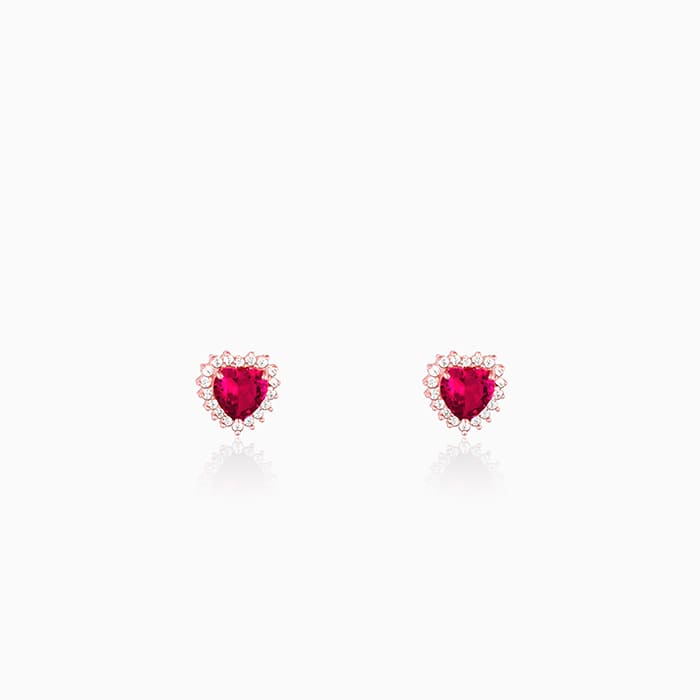 Rose Gold Take Me to Your Heart Studs