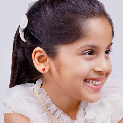 Golden Cute Strawberry Kids Earrings (4-12 yrs)