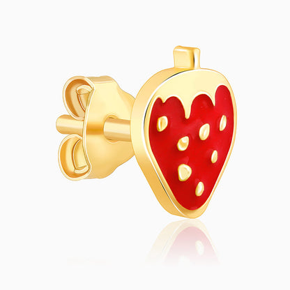 Golden Cute Strawberry Kids Earrings (4-12 yrs)