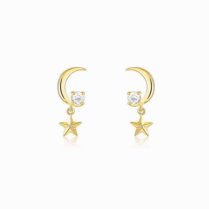 Golden Moon-Star earrings