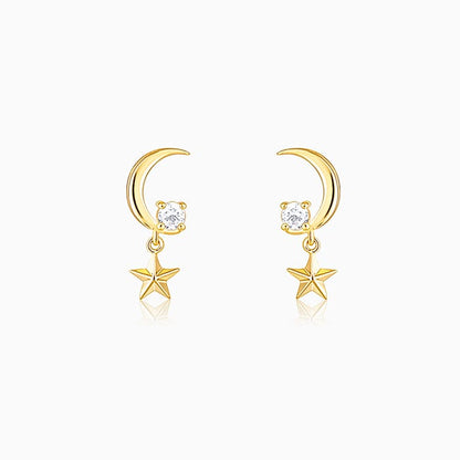 Golden Moon-Star earrings