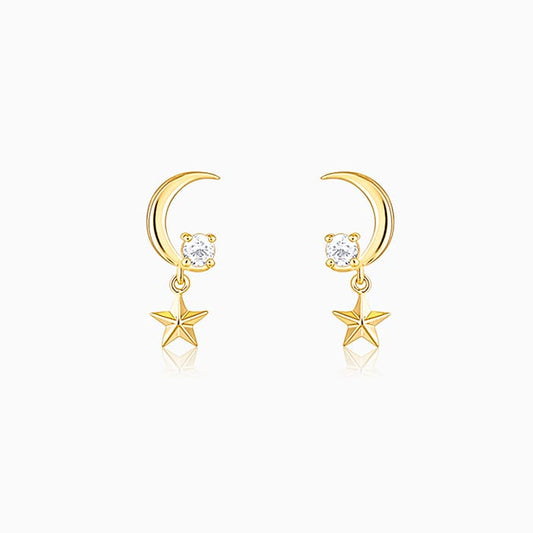 Golden Moon-Star earrings