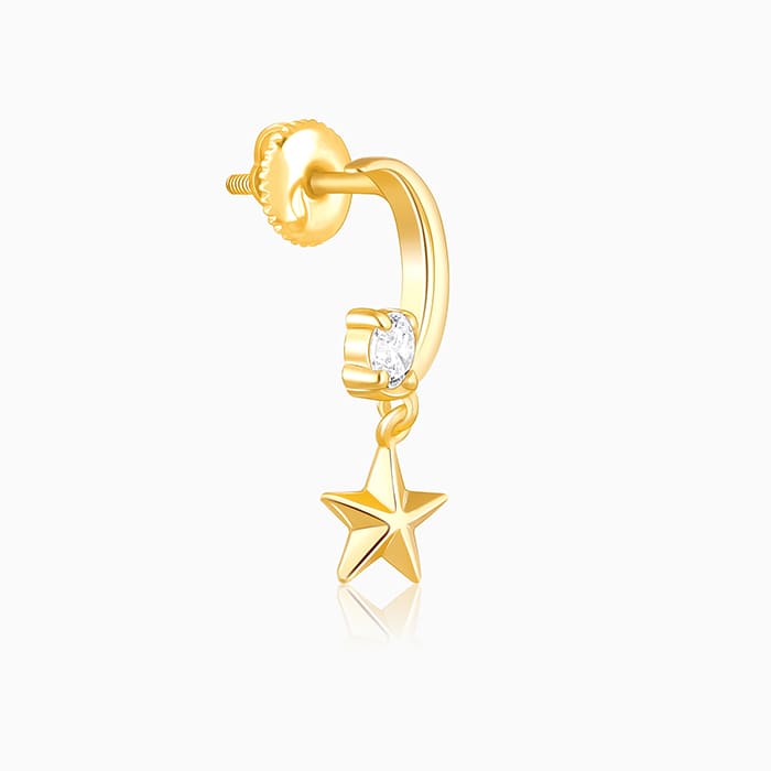 Golden Moon-Star earrings