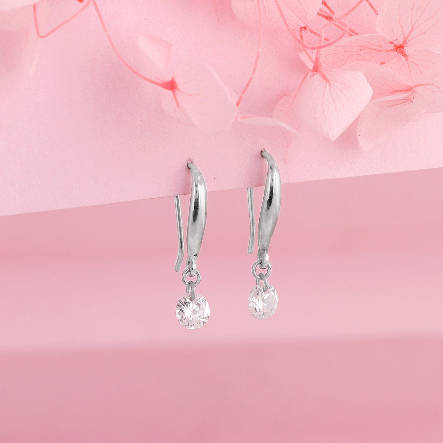 Silver Classic Shiny Drop Earrings