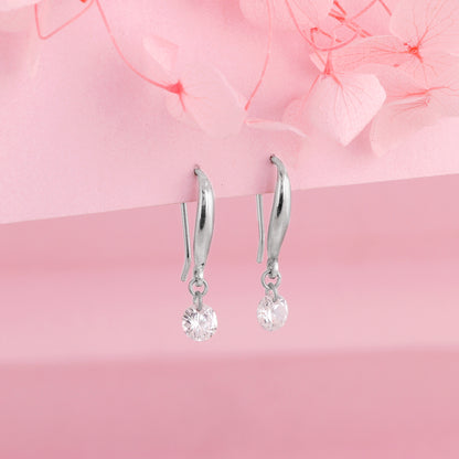 Silver Classic Shiny Drop Earrings