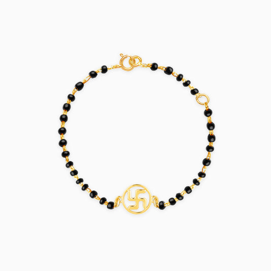 Gold Swastika Kids Nazariya Bracelet (0-1 yrs)