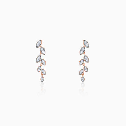 Rose Gold Cascade Diamond Earrings