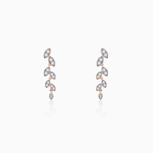 Rose Gold Cascade Diamond Earrings