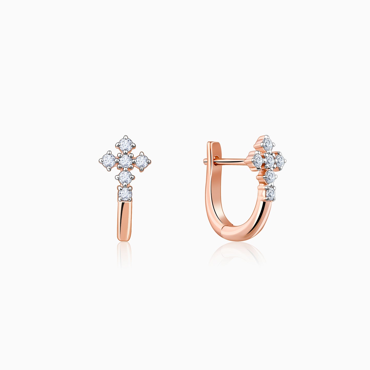 Rose Gold Embrace Elegance Diamond Earrings