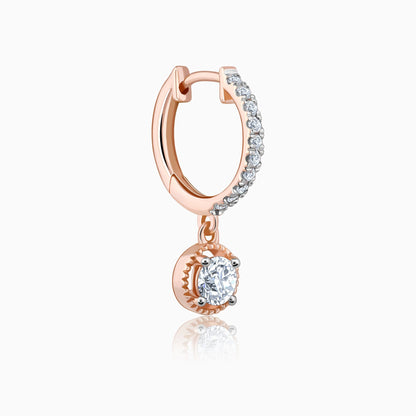 Rose Gold Glittering Drop Diamond Earrings