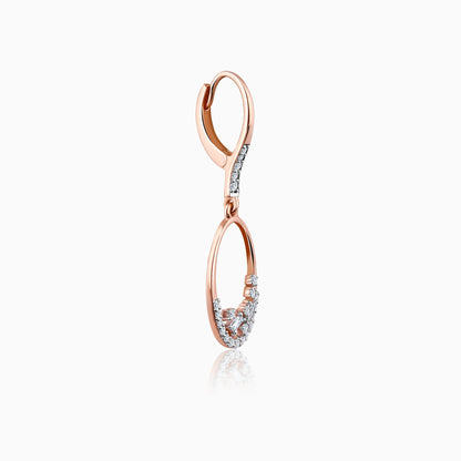 Rose Gold Radiant Oval Diamond Earrings