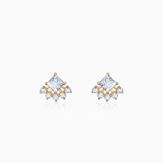 Gold Regal Elegance Diamond Studs with lab-grown diamonds.