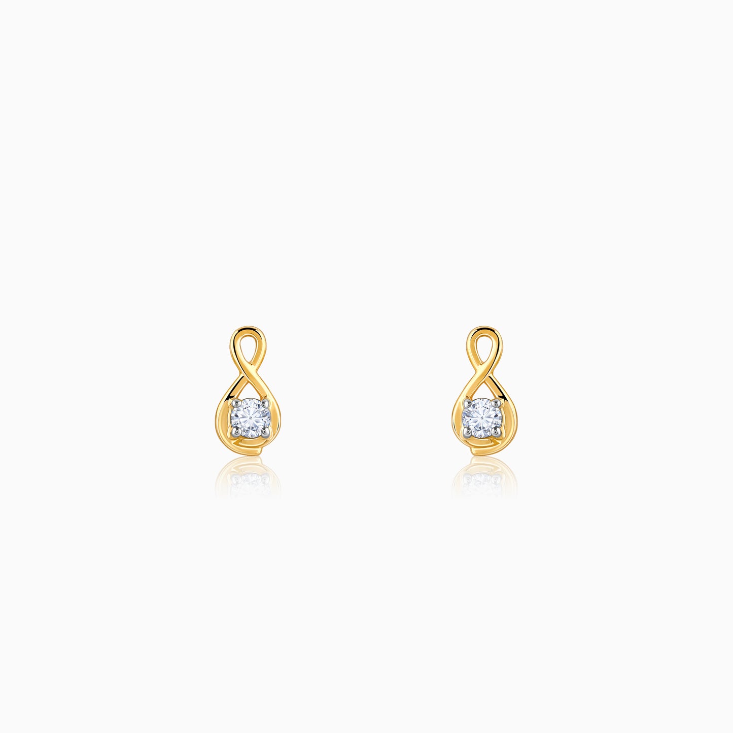 Gold Boundless Solitaire Diamond Studs