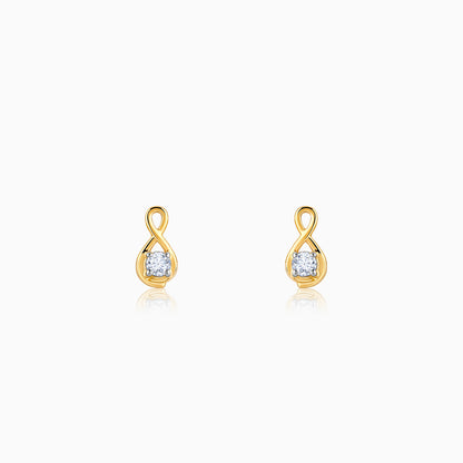 Gold Boundless Solitaire Diamond Studs