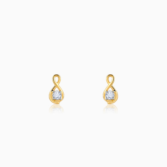 Gold Boundless Solitaire Diamond Studs