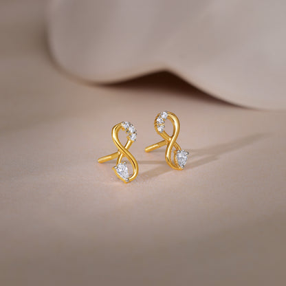 Gold Infinity Spark Diamond Studs