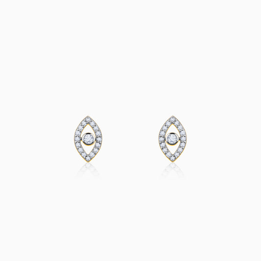 Gold Mystic Eyes Diamond Stud Earrings