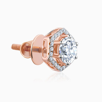 Rose Gold Lovable Diamond Earrings