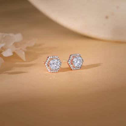 Rose Gold Lovable Diamond Earrings