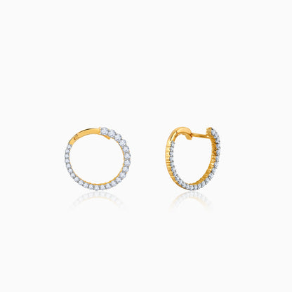 Pure gold and lab-grown diamonds circle earrings 