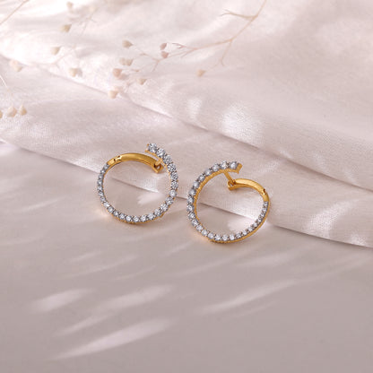 Gold Spark On Diamond Earrings