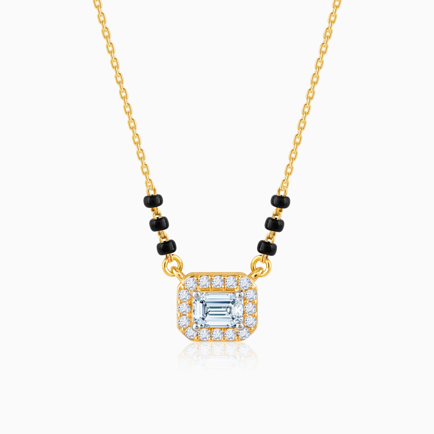 Gold Square Diamond Mangalsutra