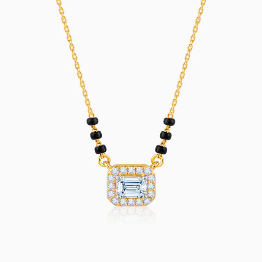 Gold Square Diamond Mangalsutra