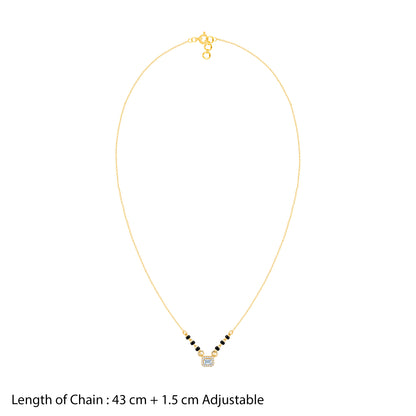 Gold Square Diamond Mangalsutra