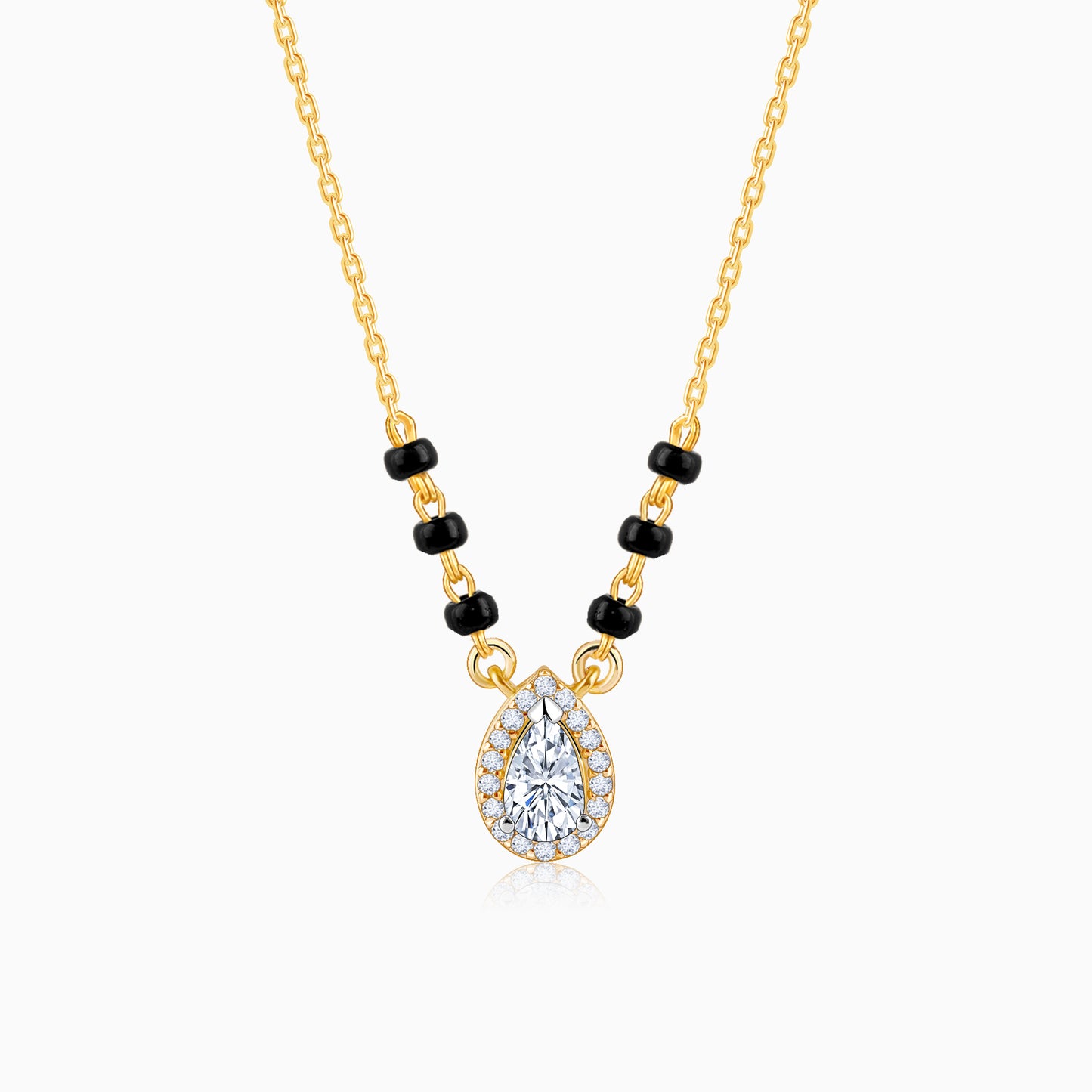 Gold Elegant Drop Diamond Mangalsutra