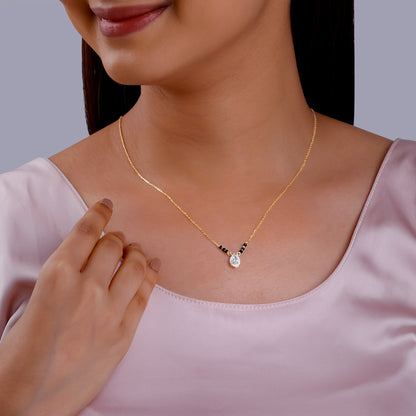 Gold Elegant Drop Diamond Mangalsutra