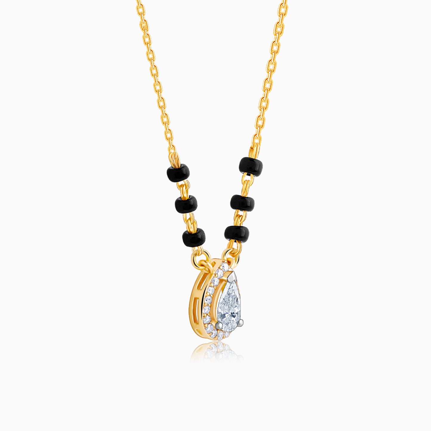 Gold Elegant Drop Diamond Mangalsutra