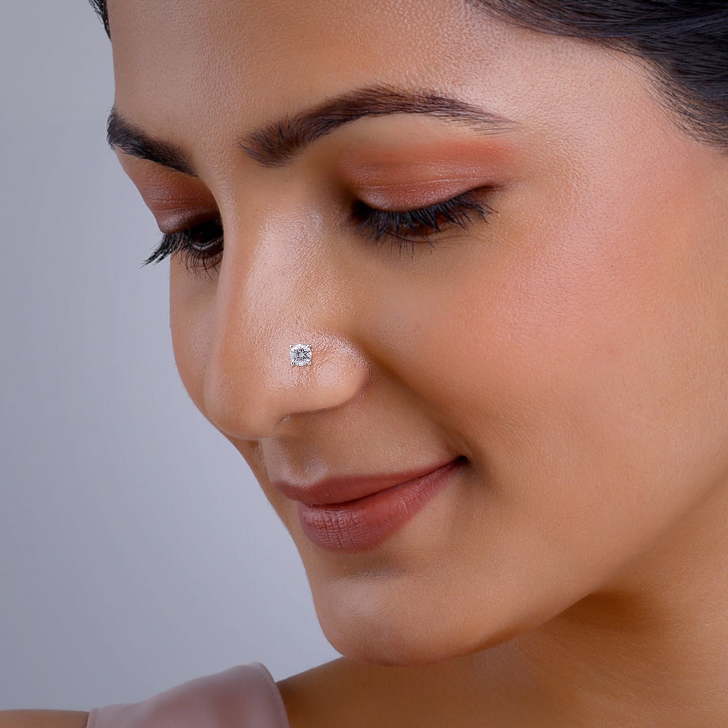 Rose Gold Minimal Diamond Nose Pin