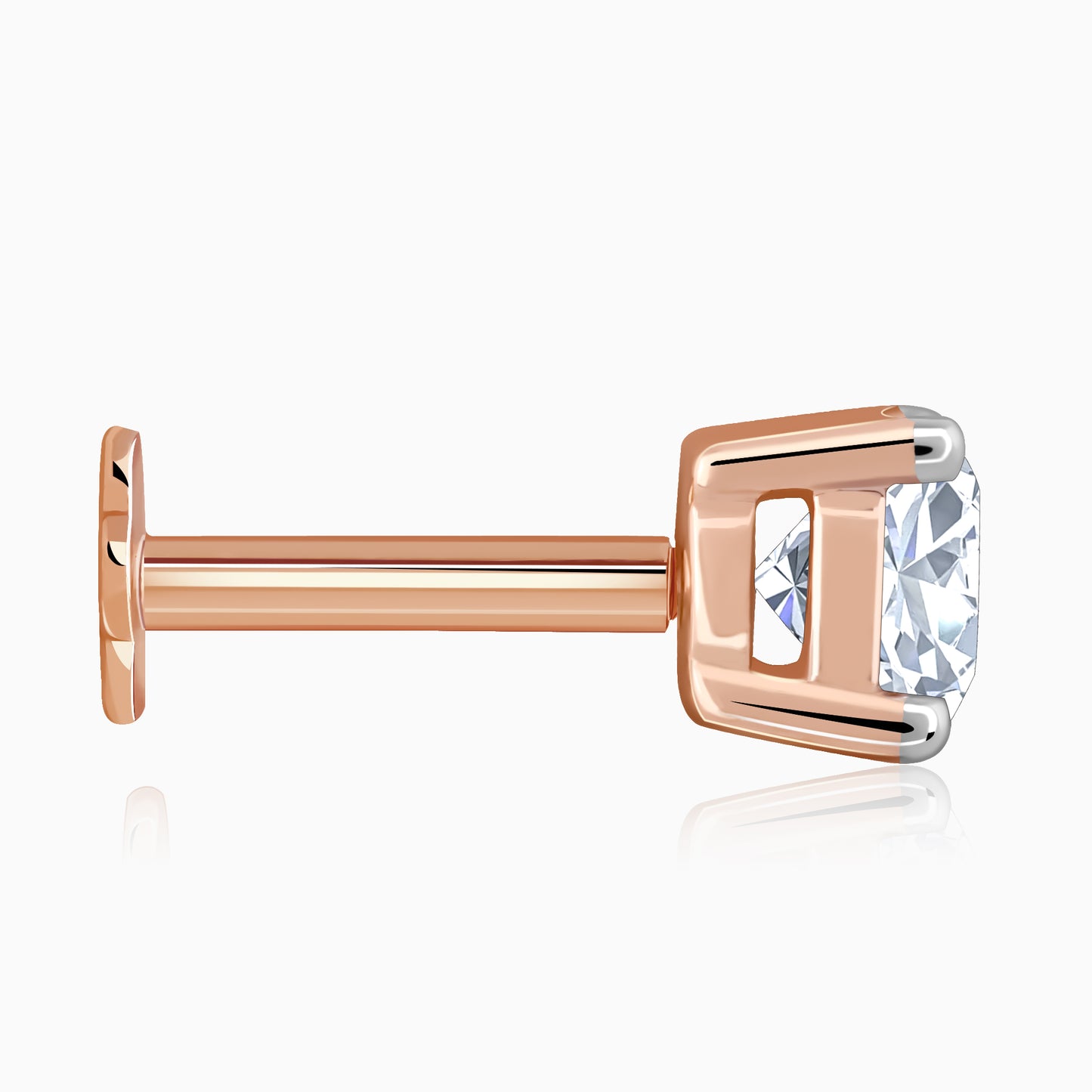 Rose Gold Minimal Diamond Nose Pin