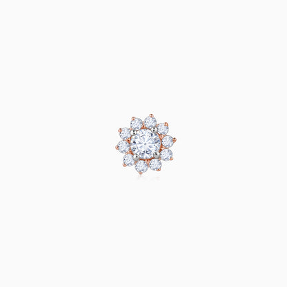 Rose Gold Sunstar Diamond Nose Pin