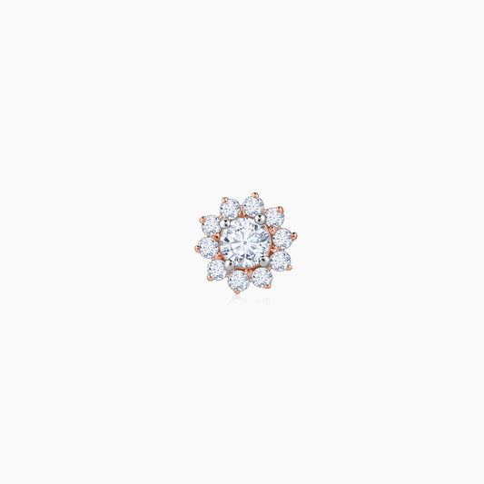 Rose Gold Sunstar Diamond Nose Pin