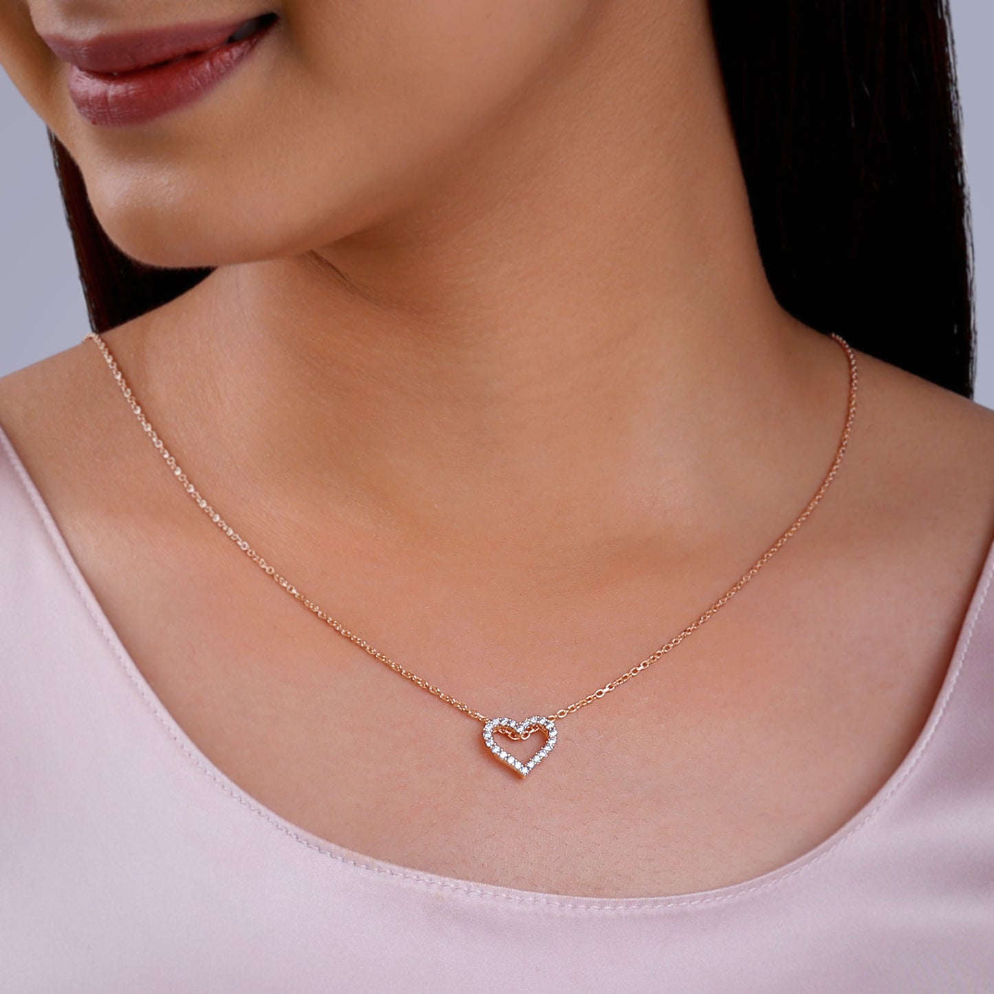 Rose Gold Heartful Diamond Pendant