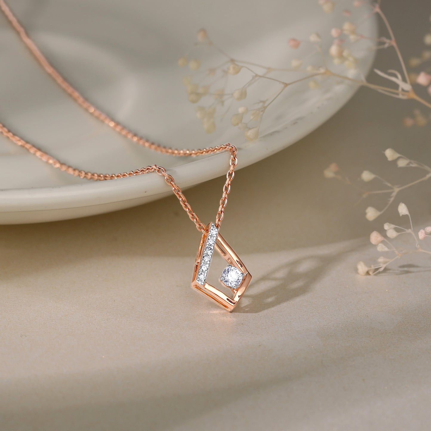 Rose Gold Dawn Diamond Pendant