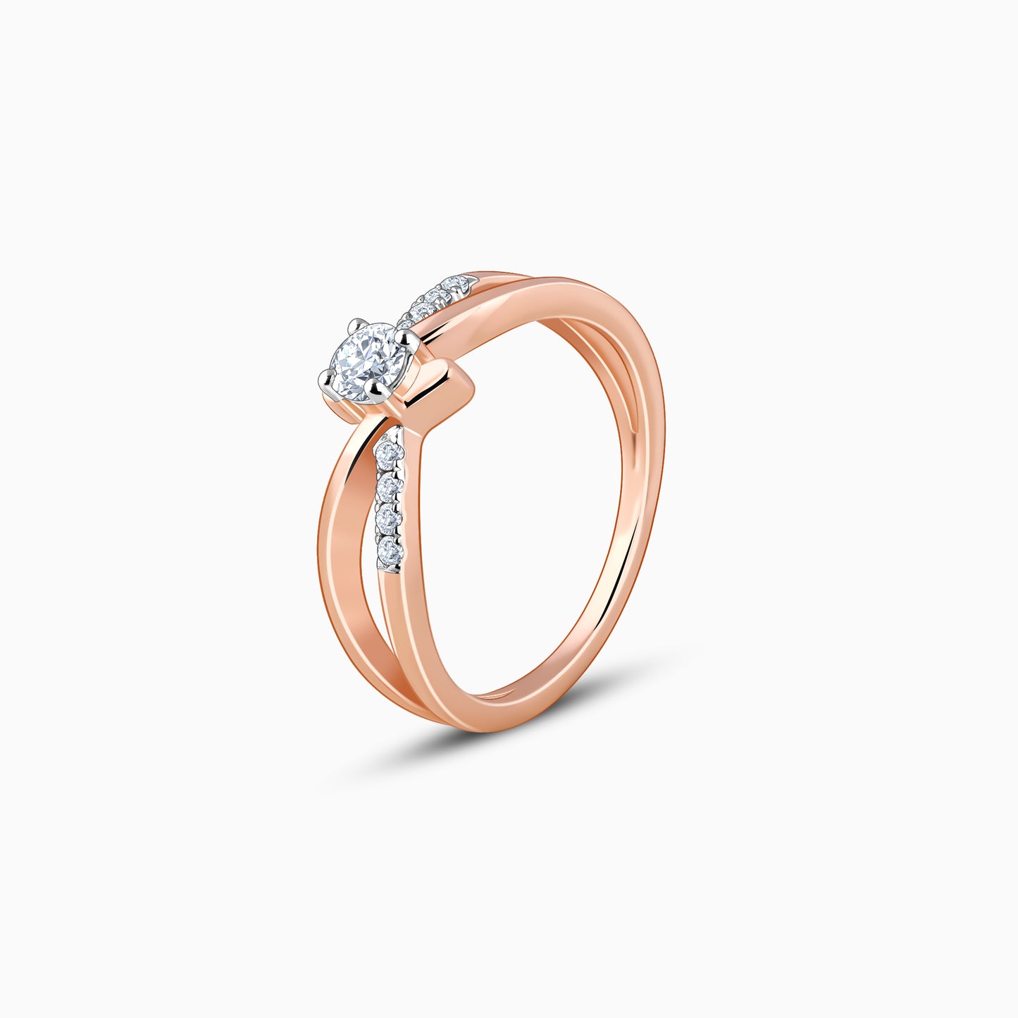 Rose Gold Skathi Solitaire Diamond Ring