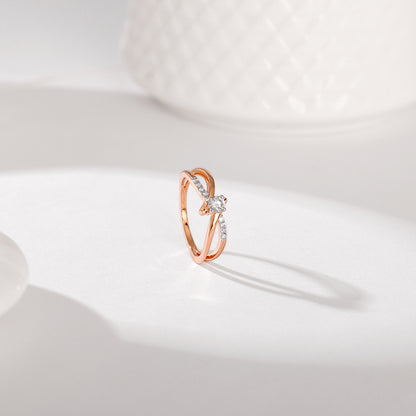 Rose Gold Skathi Solitaire Diamond Ring