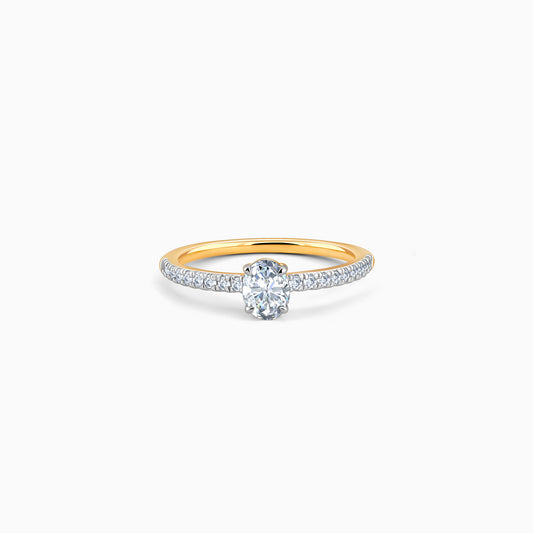 Gold Ovate Diamond Ring