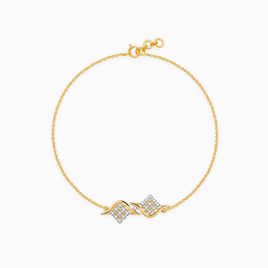 Gold Charming Twist Diamond Bracelet