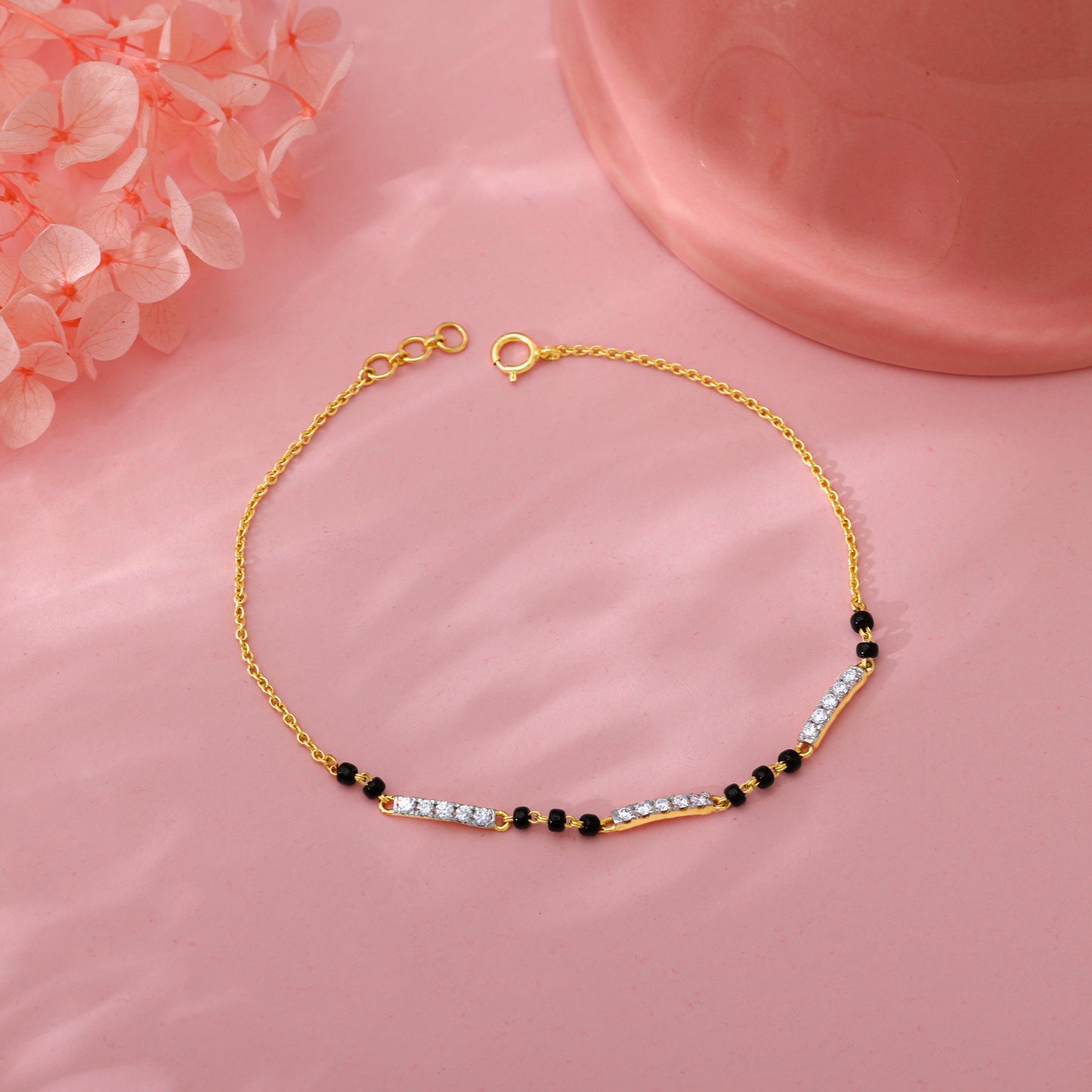 Gold Skyla Diamond Mangalsutra Bracelet