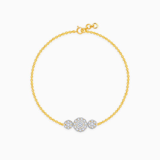 Gold Circular Flower Diamond Bracelet