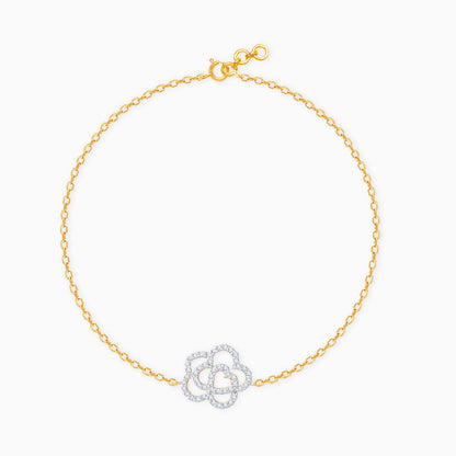 Gold Plumeria Diamond Bracelet